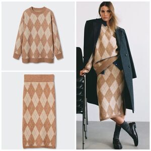 Mango Co-Ord Set Skirt Sweater New